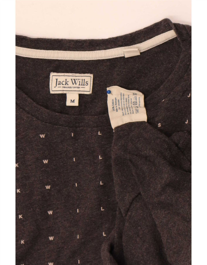 Jack Wills Herre grafisk T-shirt top mellemgrå plettet bomuld