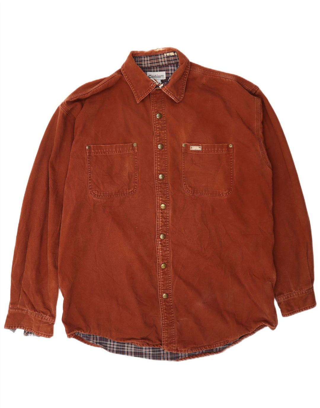 Carhartt herre skovhugger skjorte stor brun bomuld