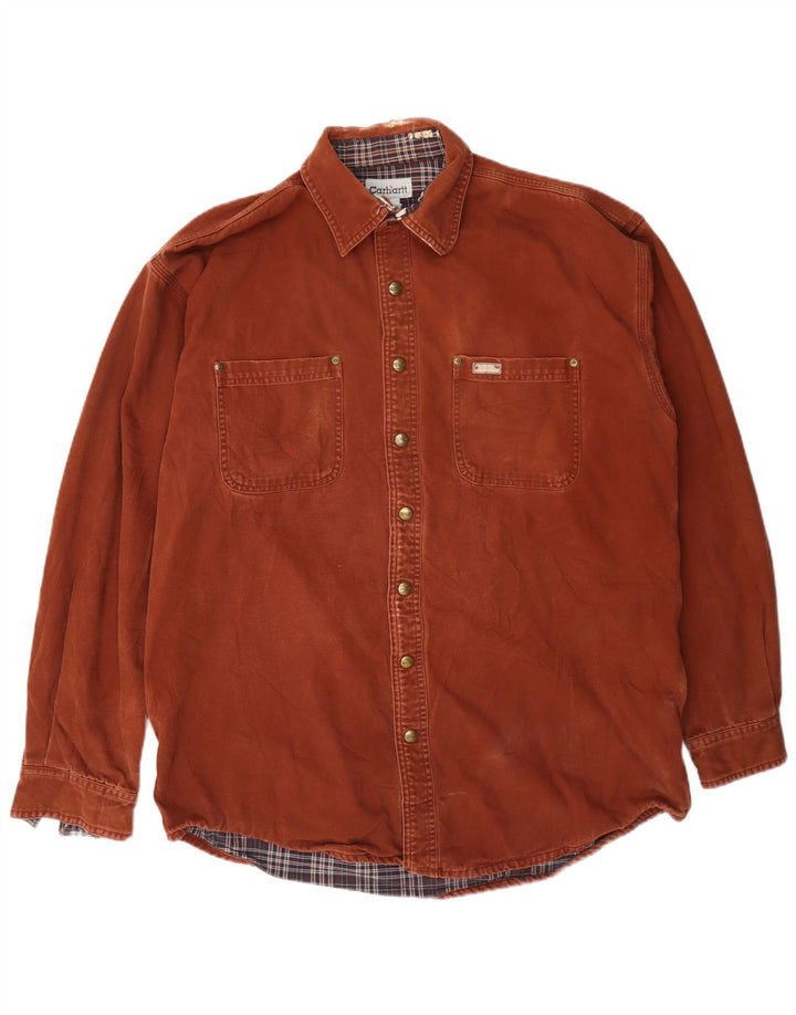 Carhartt herre skovhugger skjorte stor brun bomuld