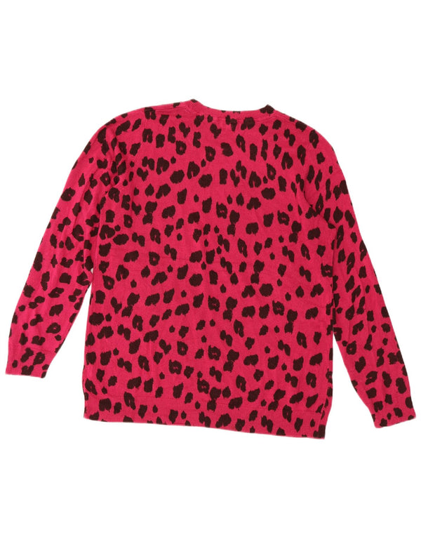 Marks & Spencer Dame sweater med rund hals DK 22 2XL Pink Animal Print