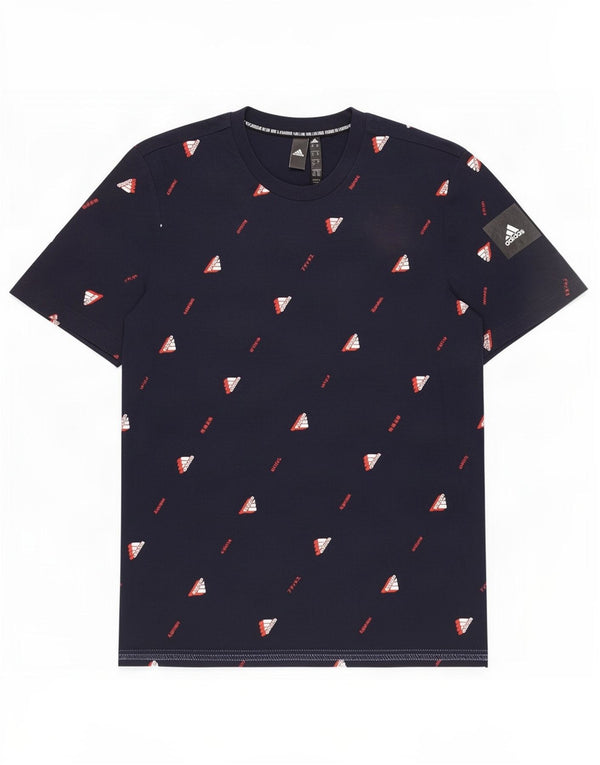 Adidas grafisk T-shirt top til mænd XL marineblå bomuld
