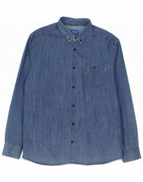 Jack & Jones Denimskjorte til mænd 2XL Blå plettet