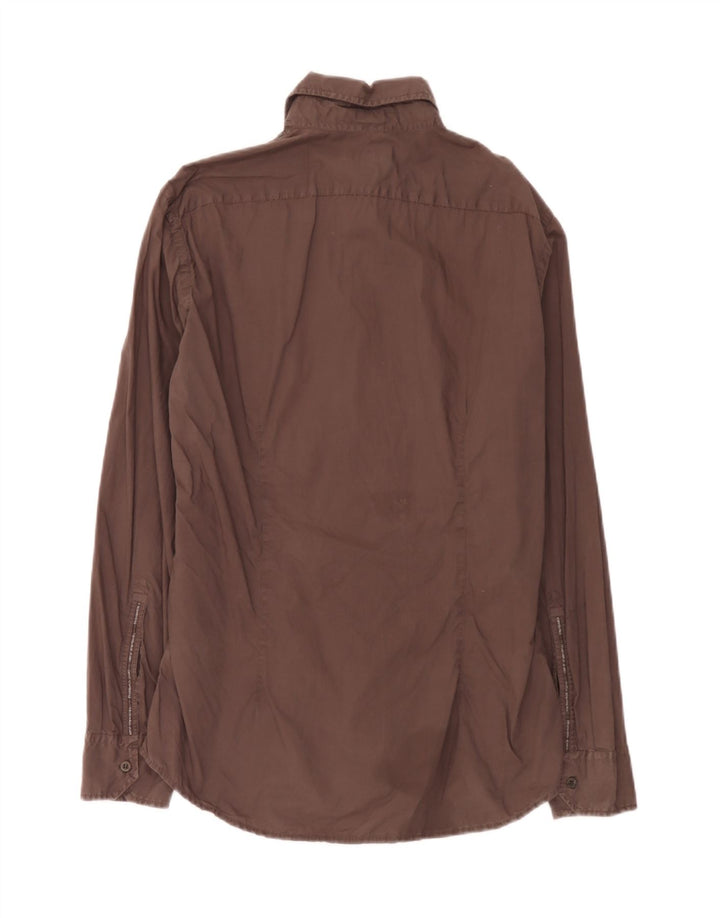 Trussardi Jeans Herreskjorte Stor brun bomuld