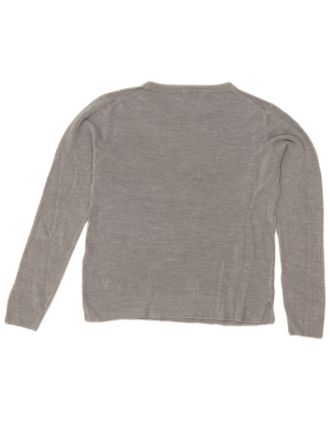 Marks & Spencer Dame Crop Crew Neck Jumper Sweater UK 10 Small Grey