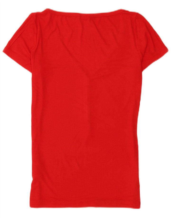 Guess Dame T-Shirt Top UK 8 Small Red Rayon