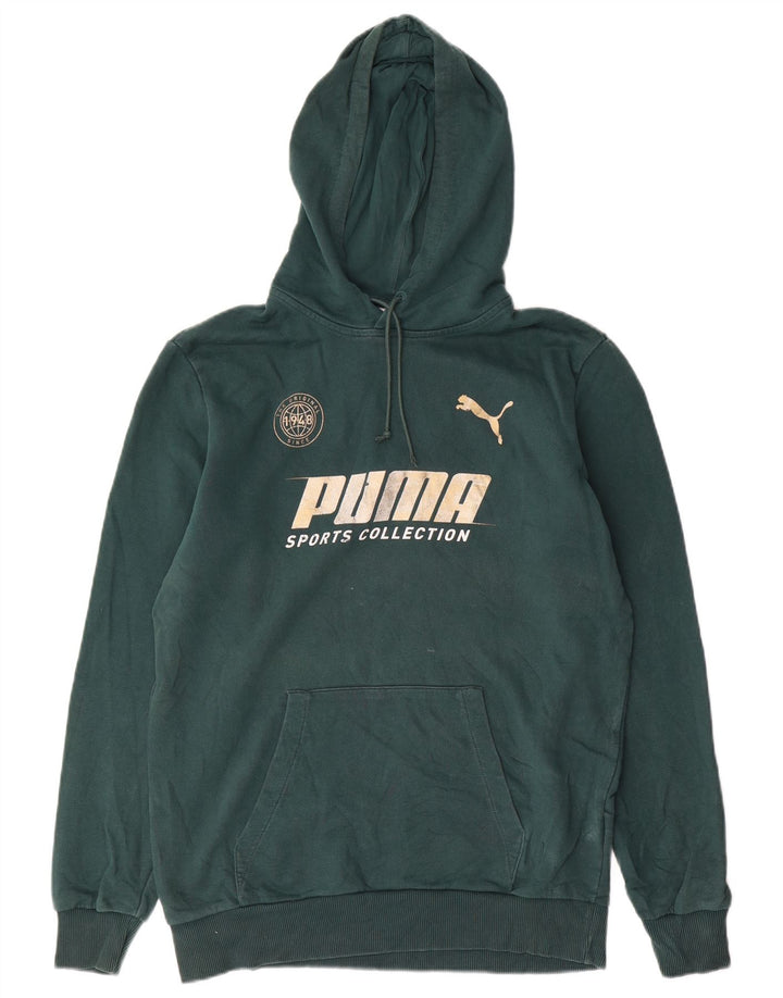Puma Grafisk hættetrøje til mænd mellemgrøn bomuld