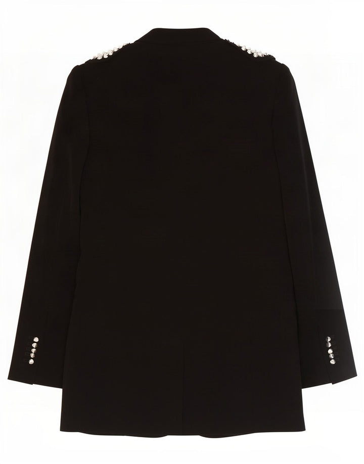 Zara Womens Open Blazer Jacket UK 12 Medium Black Polyester