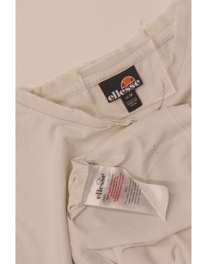Ellesse Herre Grafisk T-Shirt Top Medium Hvid Colourblock Bomuld