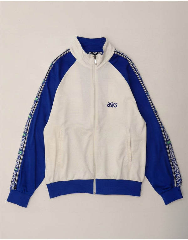 Asics Herre Loose Fit træningsdragt Topjakke IT 44 XS Hvid Colourblock Retro