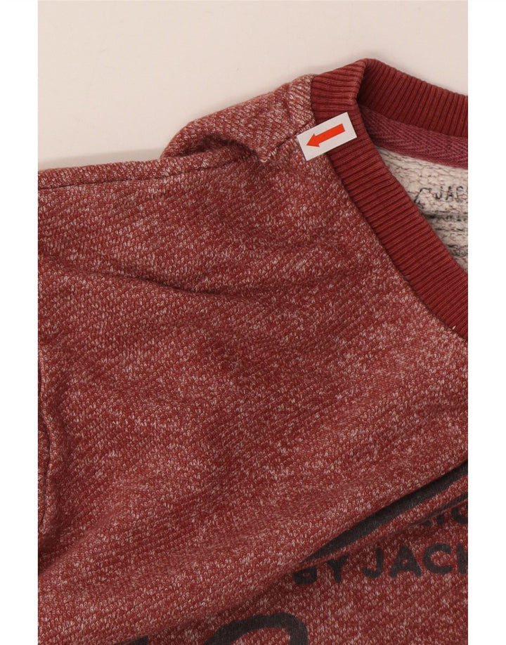 Jack & Jones Herre grafisk sweatshirt Jumper Medium Bourgogne Flecked Bomuld