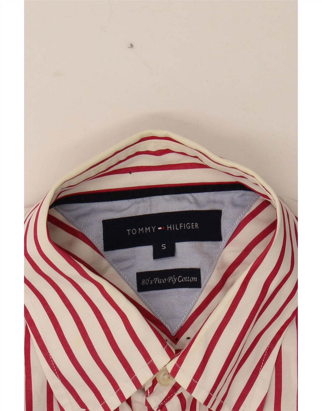 TOMMY HILFIGER Mens Shirt Small Red Pinstripe Cotton Vintage Tommy Hilfiger and Second-Hand Tommy Hilfiger from Messina Hembry 