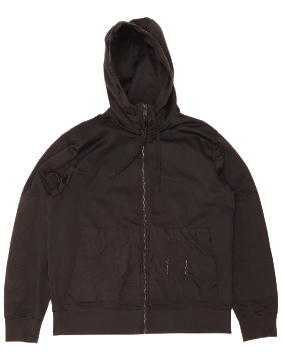 Nike Herre Dri Fit Hættetrøje med lynlås, medium sort polyester