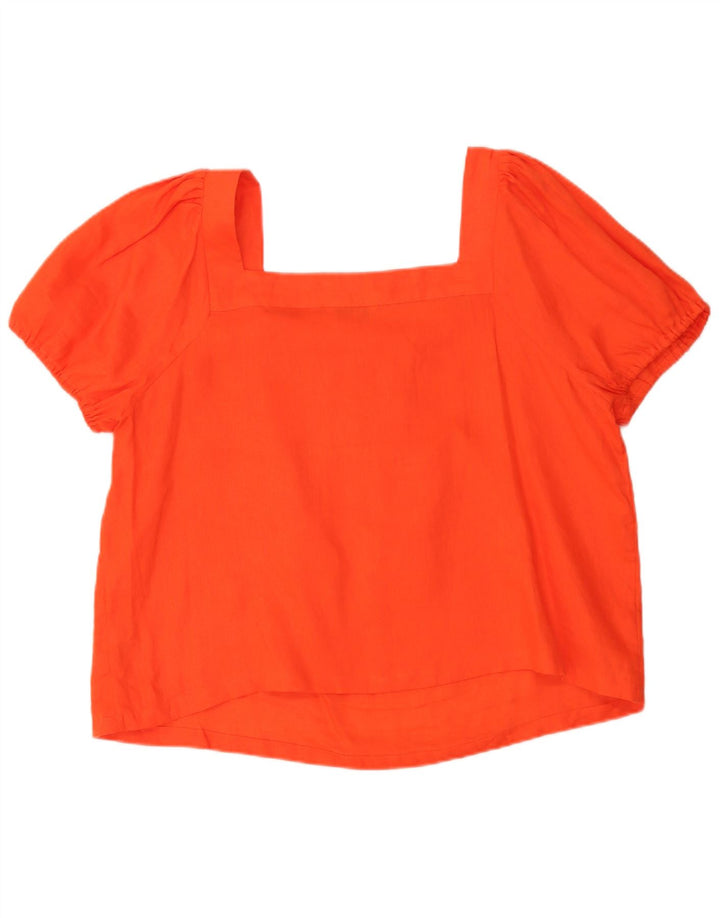 Boden Dame Bluse Top UK 20 2XL Orange Linen