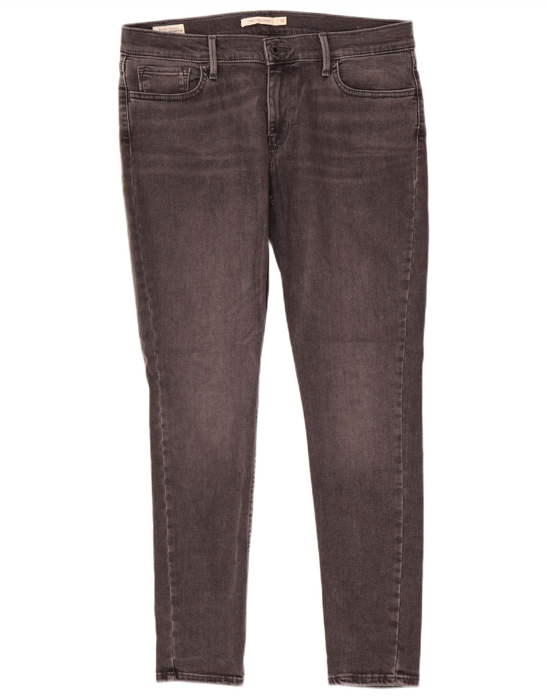 LEVI'S Dame 710 Super Skinny Jeans W32 L30 Grå Bomuld