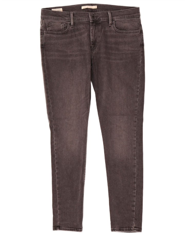 LEVI'S Dame 710 Super Skinny Jeans W32 L30 Grå Bomuld