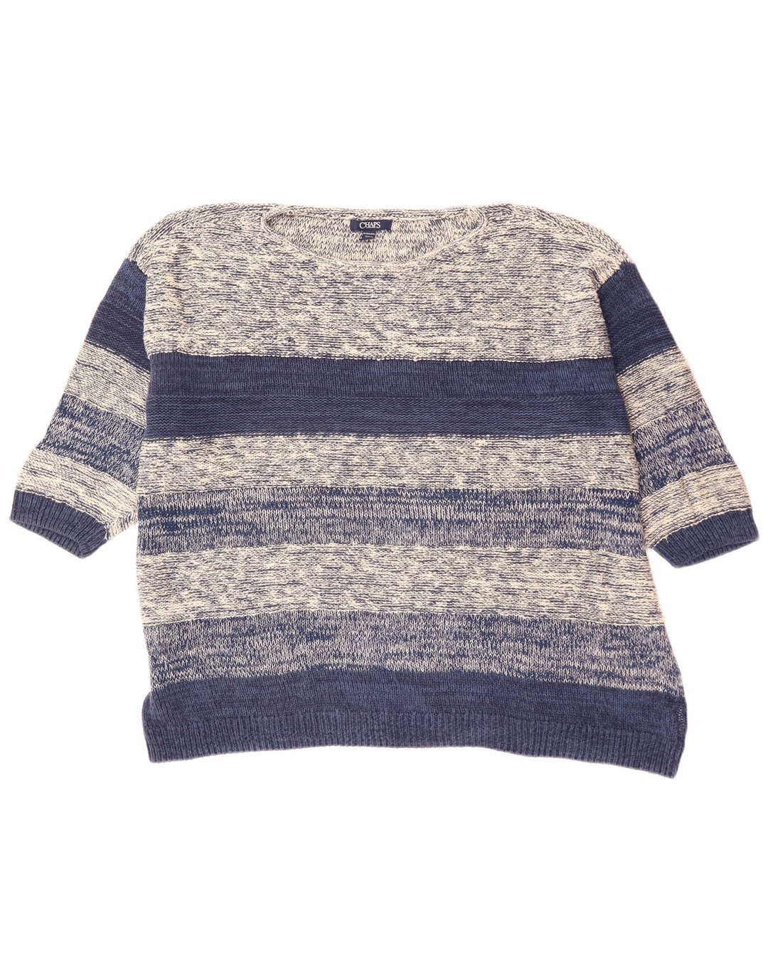 CHAPS Dame 3/4-ærmet Bådhalstrøje UK 22 3XL Gråstribet