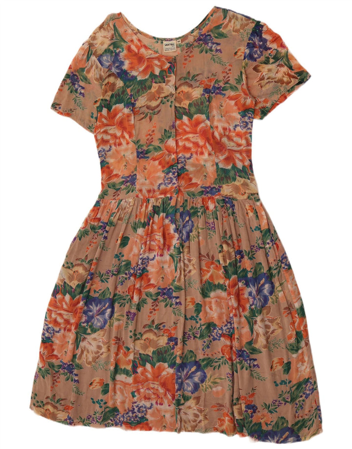 Vintage Dame A-Line Kjole IT 44 Medium Multicolored Floral