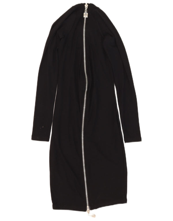 Elisabetta Franchi Dame Grafisk Bodycon Kjole UK 8 Small Black Viscose
