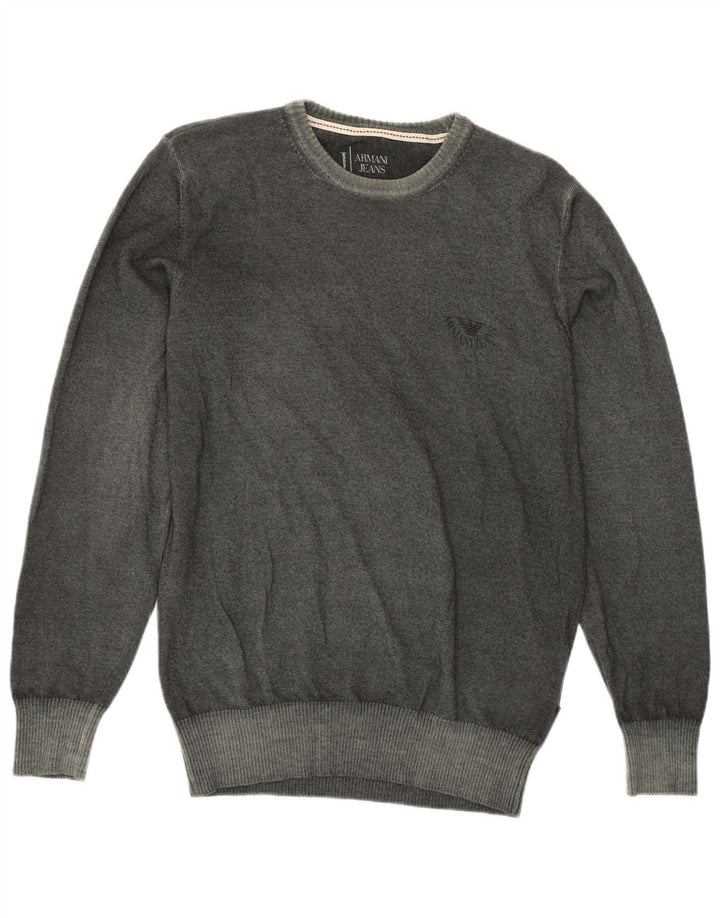 Armani Herre Crew Neck Jumper Sweater Medium Green New Wool