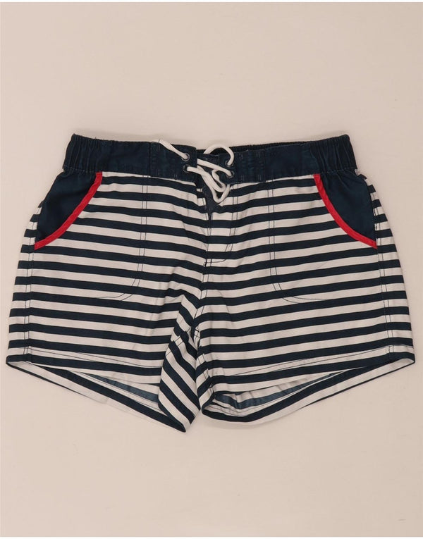Fat Face Dame svømmeshorts UK 10 Small Navy Blue Stribet Polyester