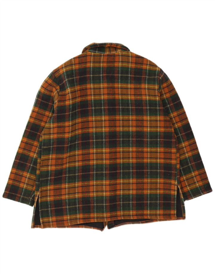 Vintage Damejakke UK 14 Stor Grøn Plaid
