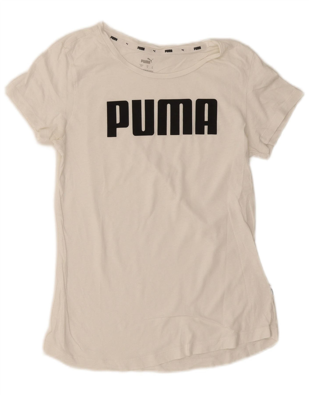 Puma Graphic T-Shirt Top UK 10 Small White