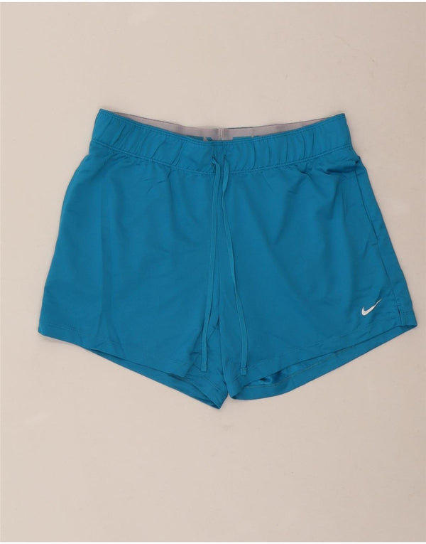 NIKE Dri Fit sportsshorts til kvinder UK 10 Small Blue Polyester