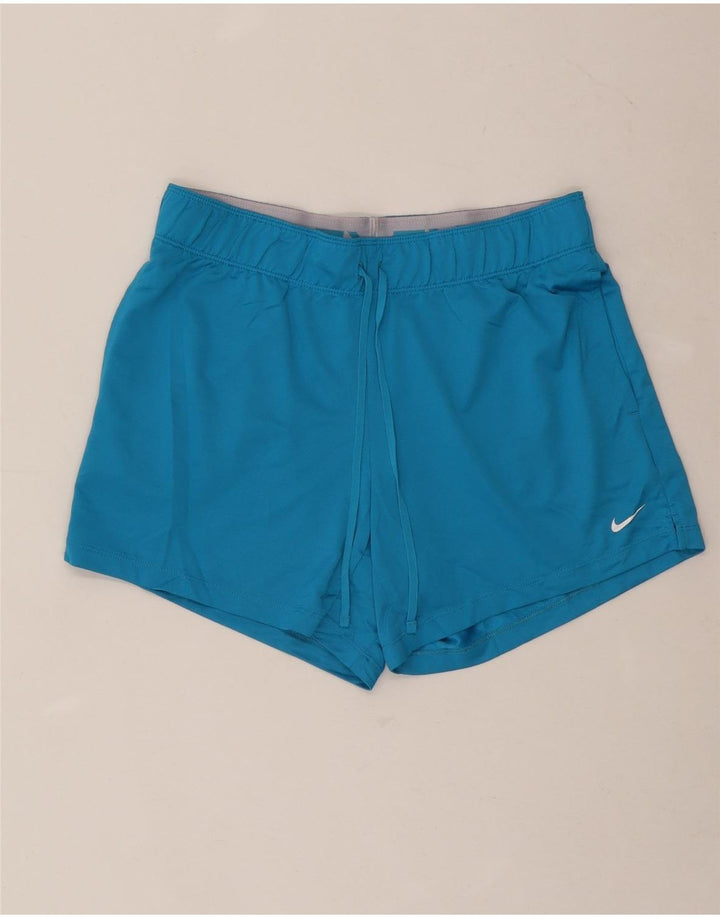 NIKE Dri Fit sportsshorts til kvinder UK 10 Small Blue Polyester