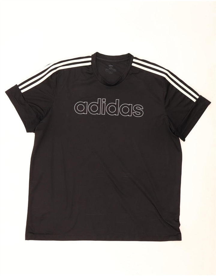 Adidas Herre Climalite Grafisk T-Shirt Top 2XL Sort Polyester