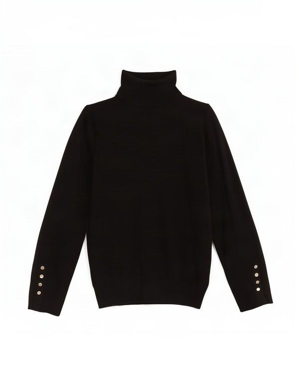 Zara Womens Roll Neck Jumper Sweater UK 10 Small Black