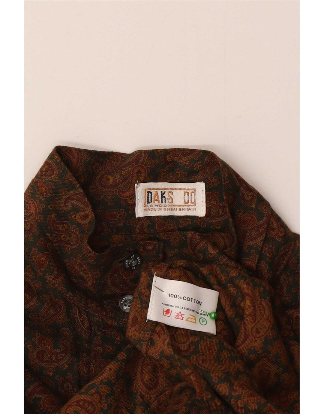 DAKS Dameskjorte UK 12 Medium Brun Paisley Bomuld
