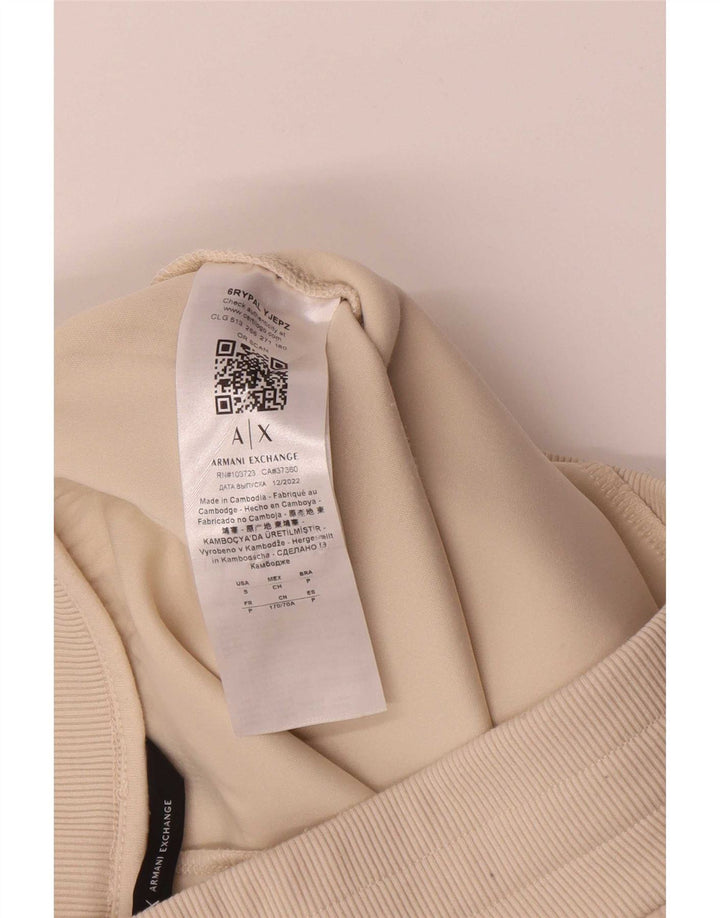 Armani Exchange Womens Træningsdragt Bukser UK 8 Small Beige Polyamid
