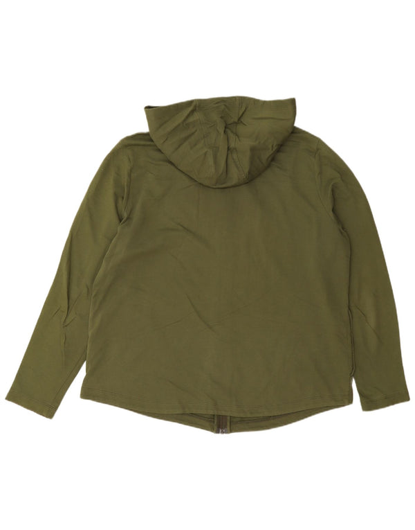 Marks & Spencer Dame Regular Fit Hættetrøje Jumper UK 16 Lagre Khaki Bomuld