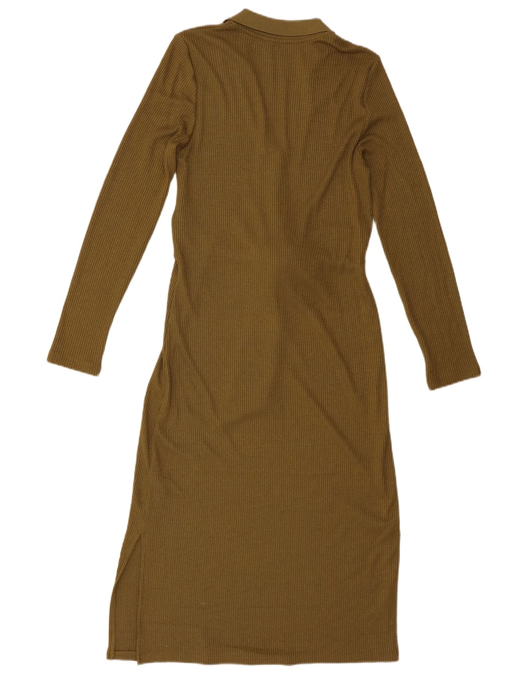 Marks & Spencer Dame Langærmet Jumper Dress UK 8 Small Khaki Polyester