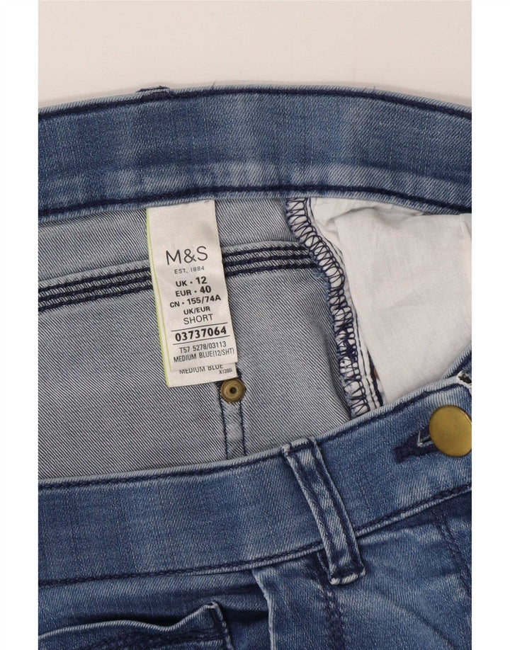 Marks & Spencer Dame Distressed Straight Jeans UK 12 Medium W28 L27 Blue