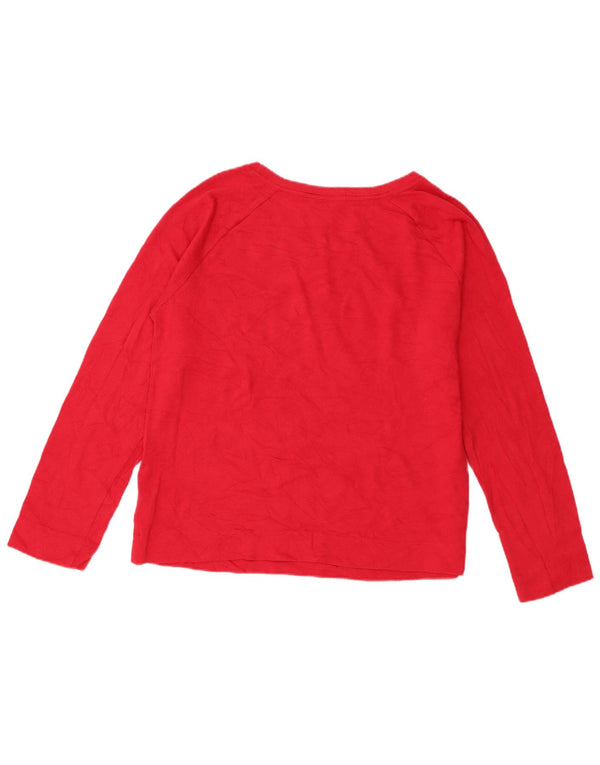 Tommy Hilfiger Womens Regular Top Langærmet UK 18 XL Rød Bomuld