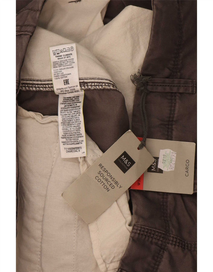 Marks & Spencer Herre Cargo Shorts W36 Large Grå Bomuld