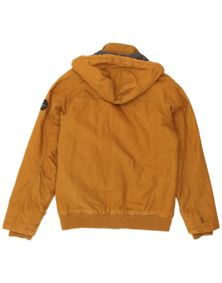 Quiksilver Herre Hooded Bomber Jacket UK 36 Small Beige Bomuld