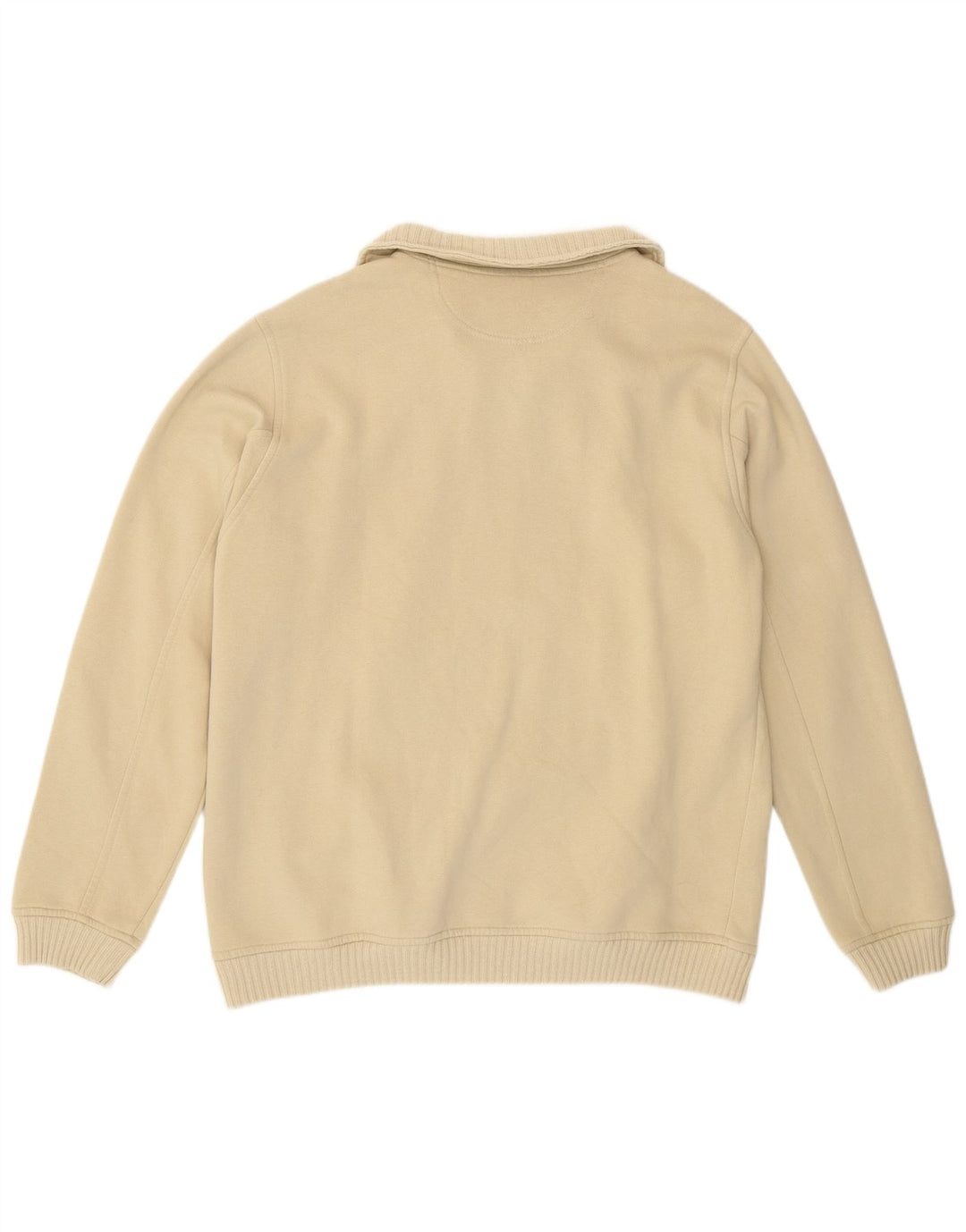Champion Herre Zip Neck Sweatshirt Jumper Stor Beige Bomuld
