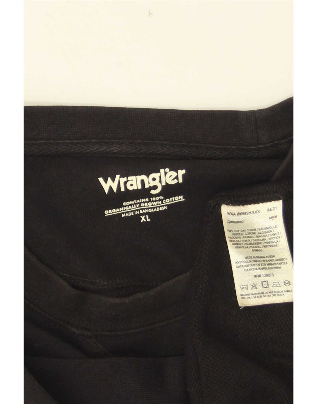 Wrangler Herre Sweatshirt Jumper XL Sort Bomuld