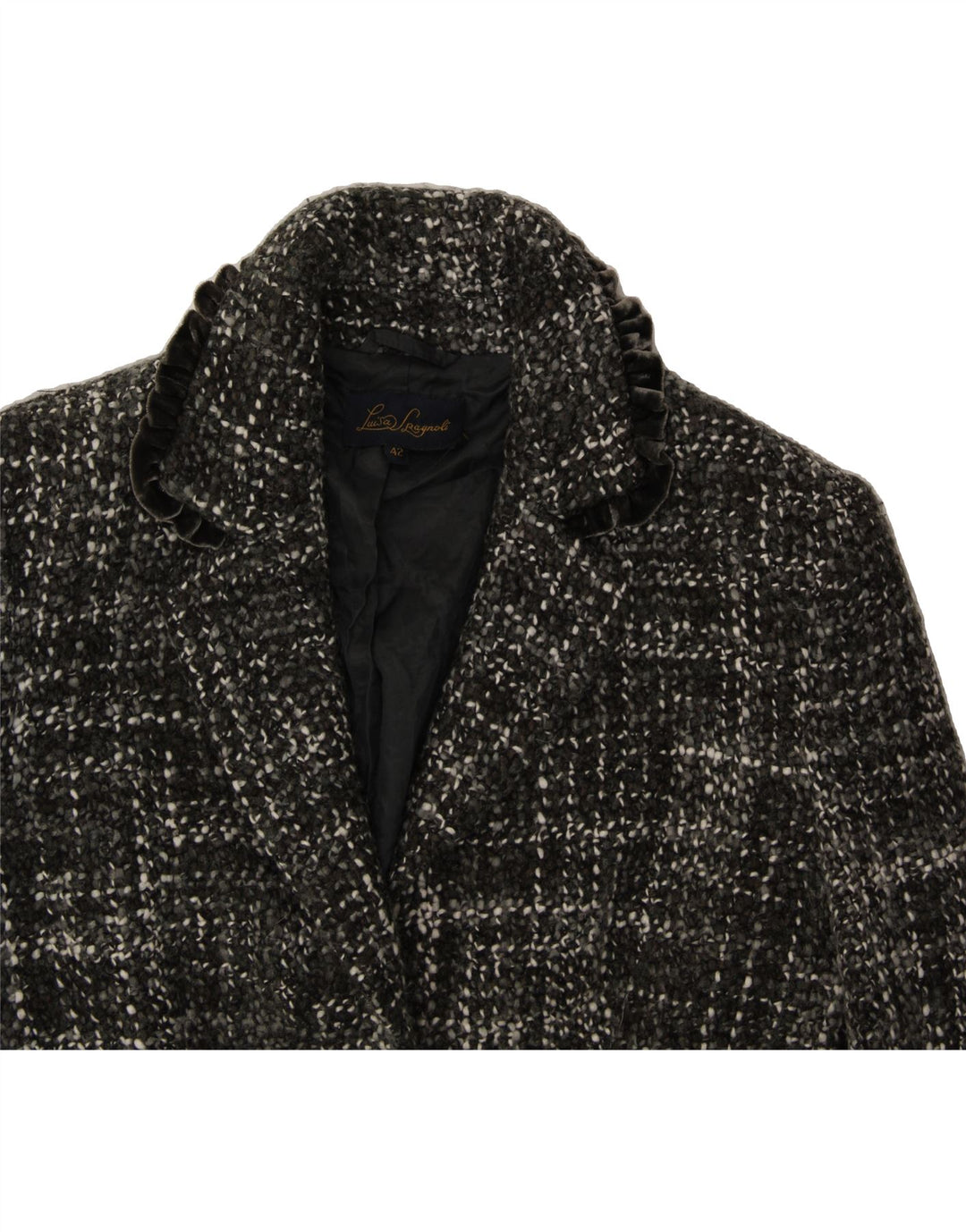 LUISA SPAGNOLI Womens 2 Button Blazer Jacket IT 42 Medium Grey Flecked Vintage Luisa Spagnoli and Second-Hand Luisa Spagnoli from Messina Hembry 