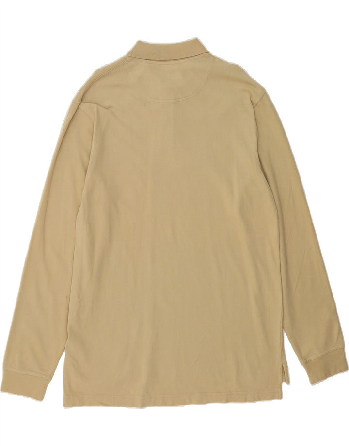 TIMBERLAND Mens Long Sleeve Polo Shirt Medium Beige Vintage Timberland and Second-Hand Timberland from Messina Hembry 