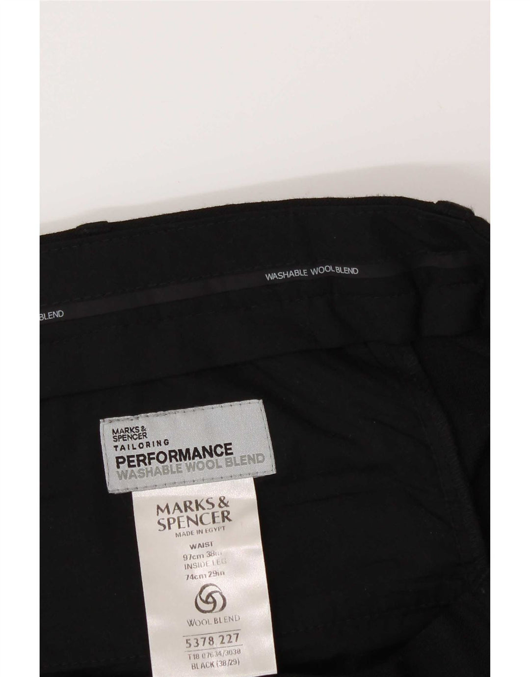 Marks & Spencer Herre Pegged Suit Bukser W38 L29 Sort Polyester