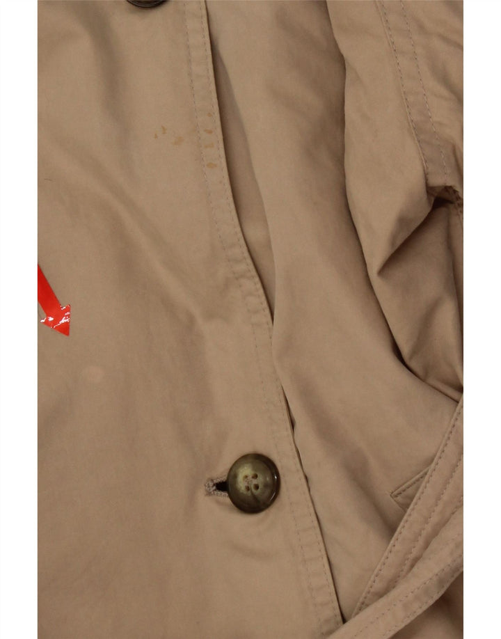 Vintage Dame Weekend Oversized Trench Coat UK 8 Lille Beige Bomuld