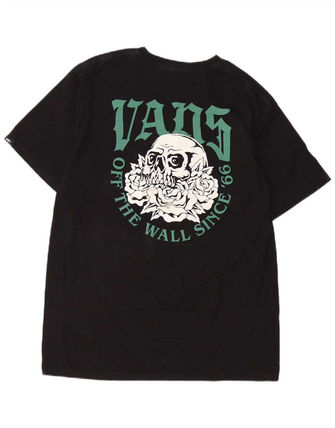 VANS Herre Classic Fit Grafisk T-Shirt Top Medium Sort Bomuld