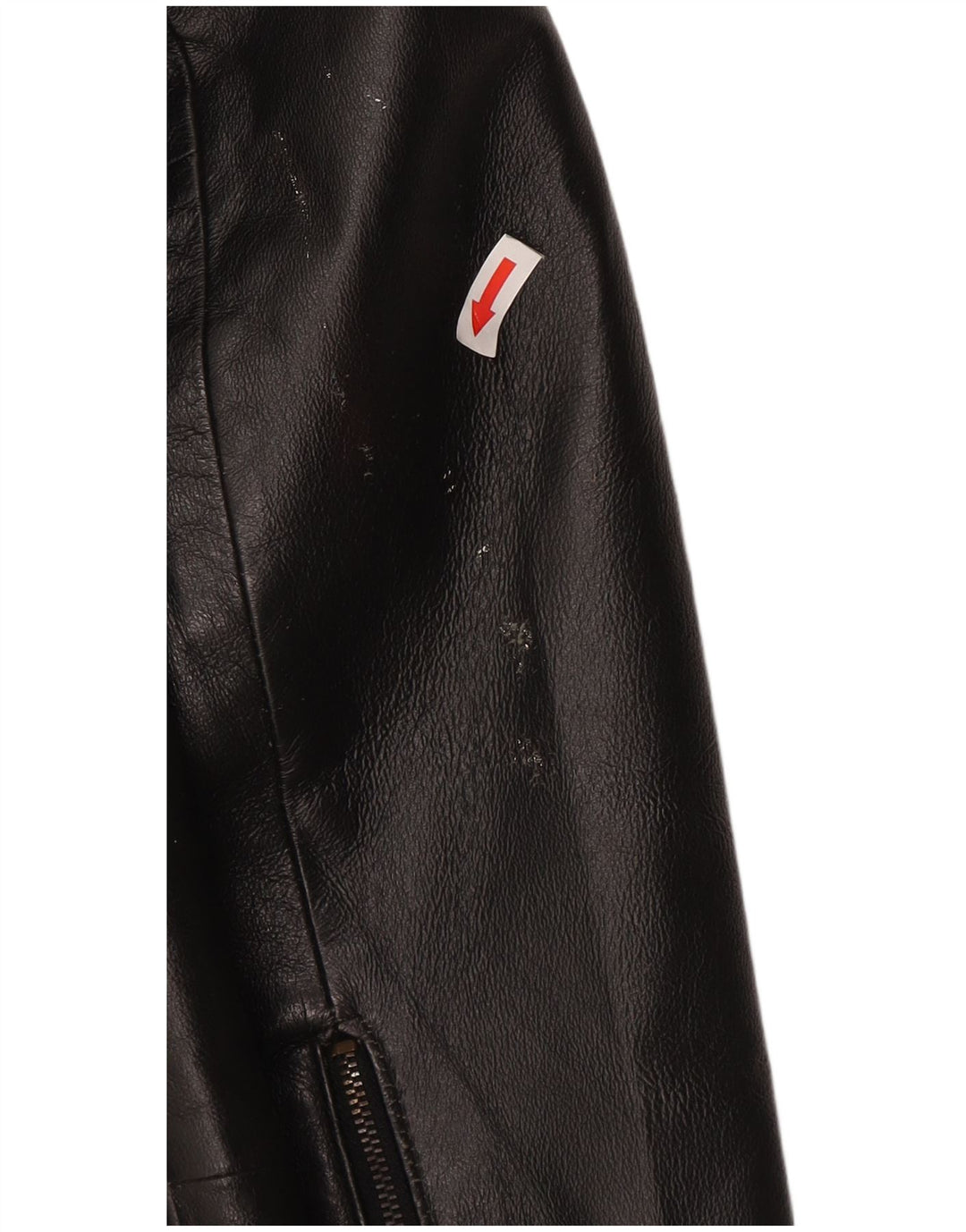 Privilegi Dame Læder Crop Bomber Jacket IT 44 Medium Sort Læder