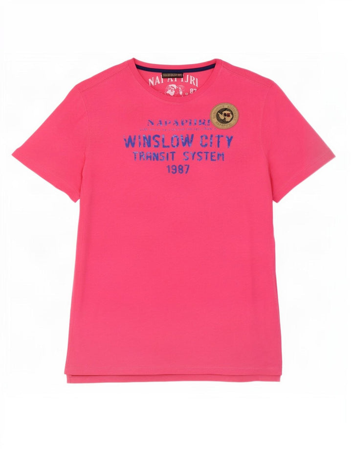 Napapijri Herre grafisk T-shirt Top Stor Pink