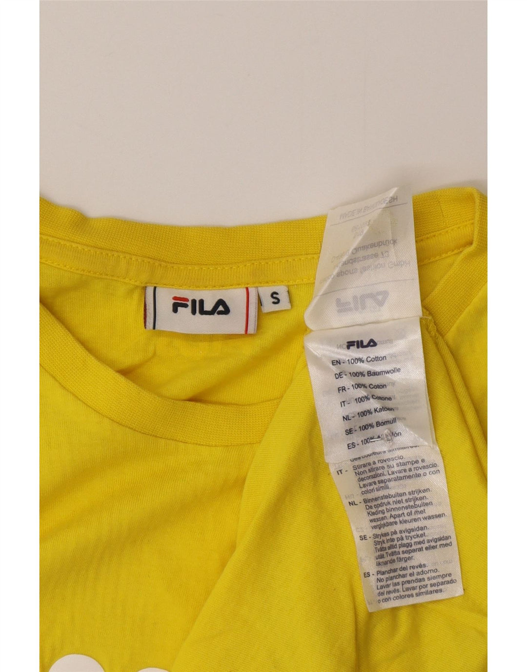 Fila Herre Grafisk T-Shirt Top Lille Gul Bomuld