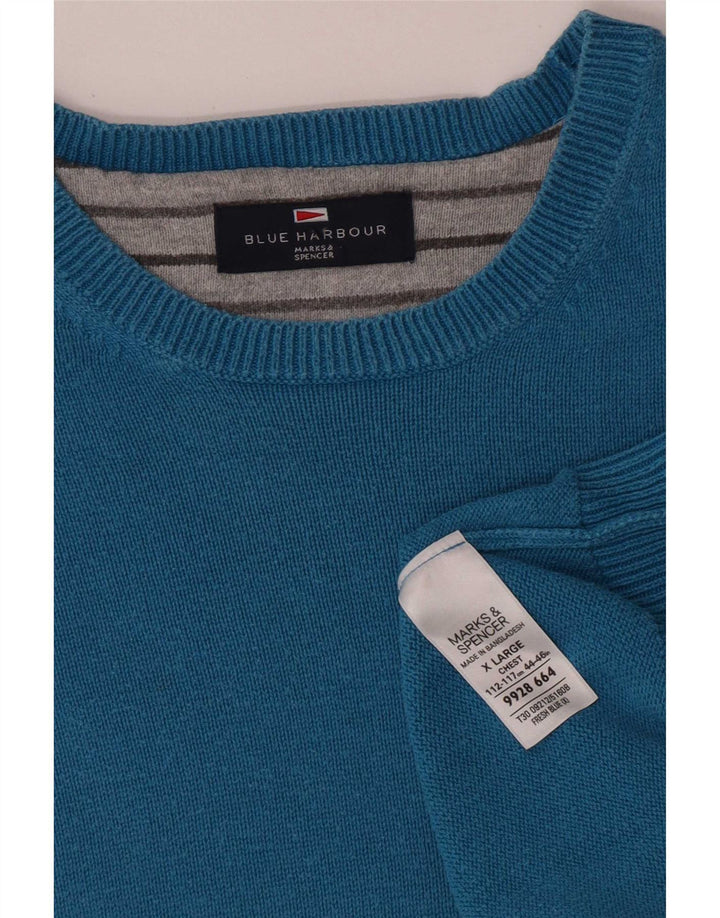 Marks & Spencer Herre Blue Harbor Jumper Sweater med rund hals XL bomuld