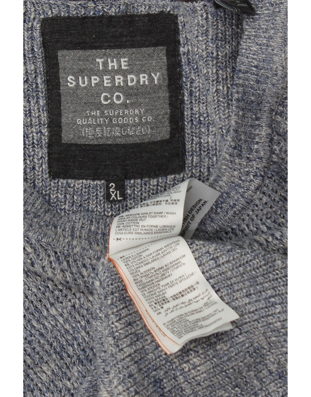 SUPERDRY Dame Longline Boat Neck Jumper Sweater UK 20 2XL Blå Bomuld